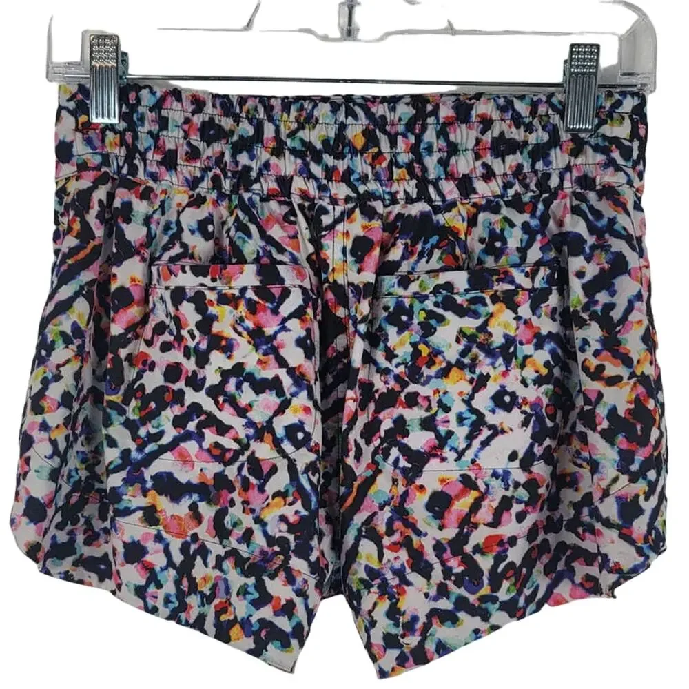 Athleta Water Color Splash Athletic Hiking Running Women's Shorts SZ 0